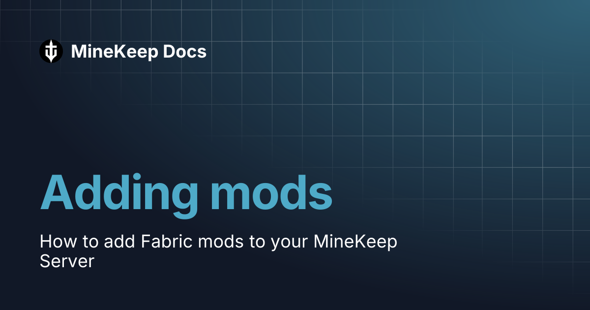 Adding mods | MineKeep Docs